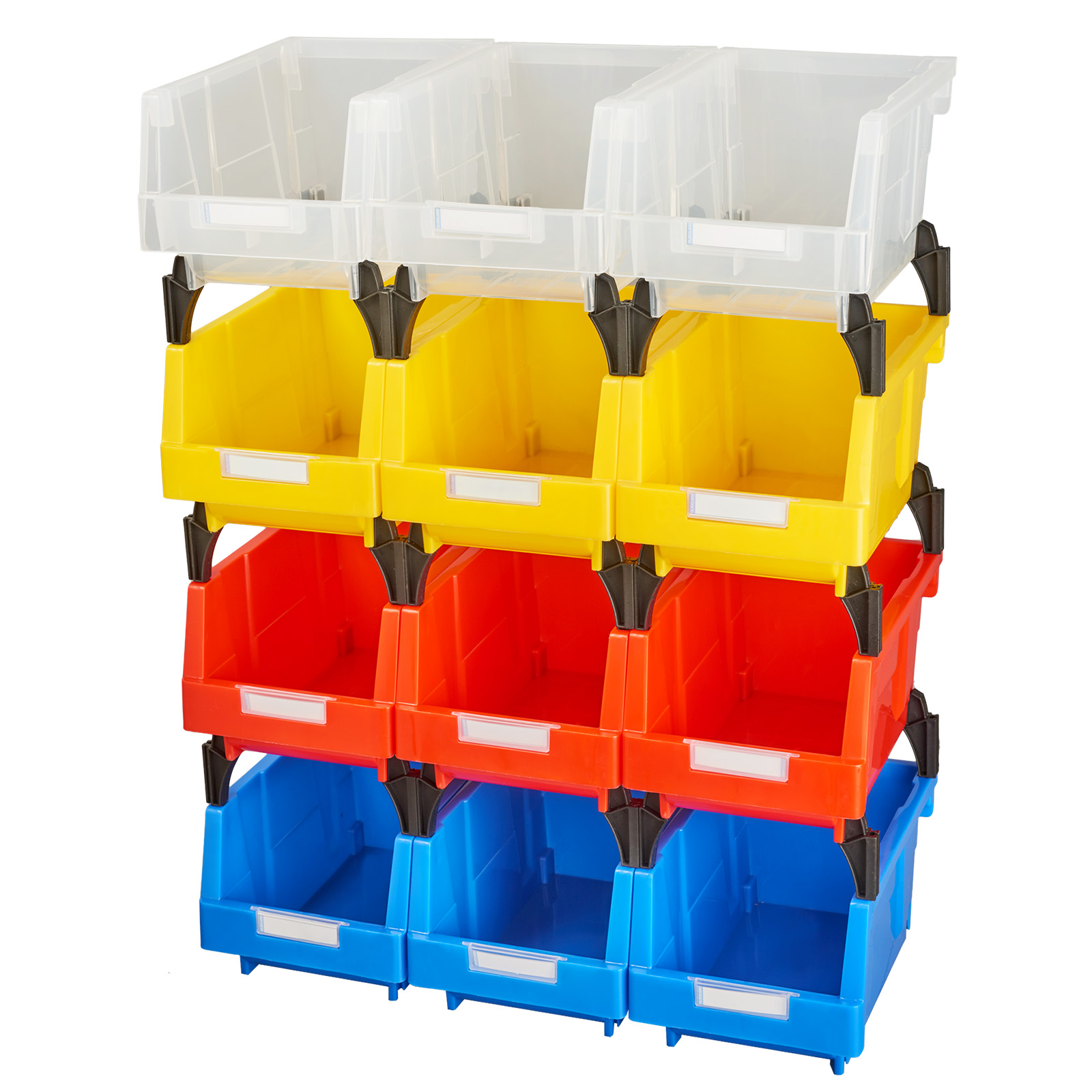 AERCANA Plastic Stackable Storage Bins Garage storage bins Clear Storage  Bin With Labels(Clear,7-4/5X 5-1/3X 4-1/3)