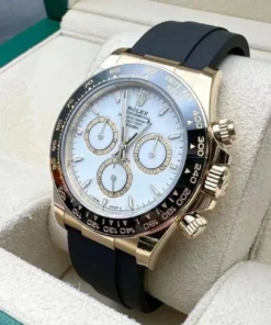 Alternative view of Rolex Cosmograph Daytona Yellow Gold White Dial with Oysterflex Bracelet