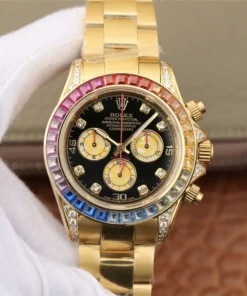 Alternative view of Rolex Cosmograph Daytona Rainbow Everose Gold Black Dial