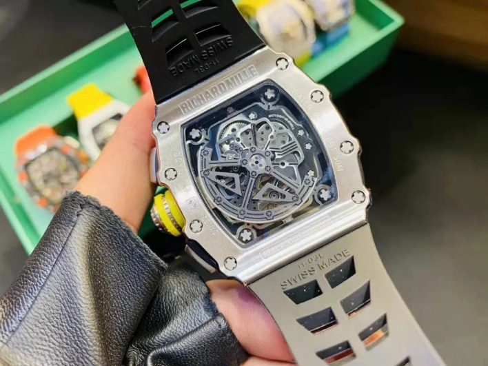 RM 11-03 Skeleton Dial White Bezel Black Rubber Strap ZY 7750 - Image 5