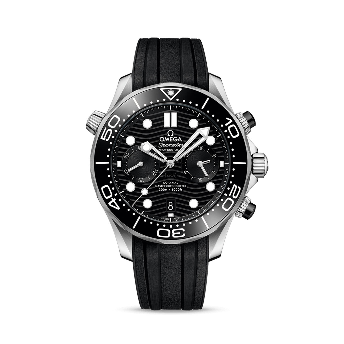 Seamaster Diver 300M 44 mm, steel on rubber strap