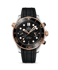 Seamaster Diver 300M 44 mm, steel ‑ Sedna™ gold on rubber strap