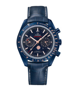 Speedmaster Moonphase 44.25 mm, blue ceramic on leather strap