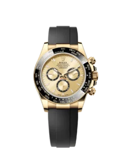 The Oyster Perpetual Cosmograph Daytona is available in 18 ct yellow gold