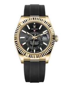 B Rolex Sky-Dweller Oysterflex, 18K Yellow Gold, Black Index Dial 42 mm