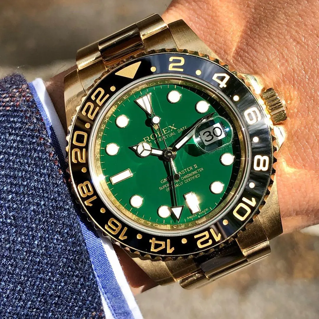 Rolex GMT-Master II “Green Dial” Yellow Gold – Image 6