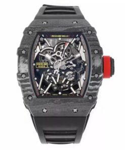 RM 35-02 Black Bezel Red Markers Black Rubber Strap ZF RUML3