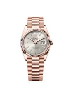 Rolex Day-Date 40 Sundust Dial Fluted Bezel in Everose Gold