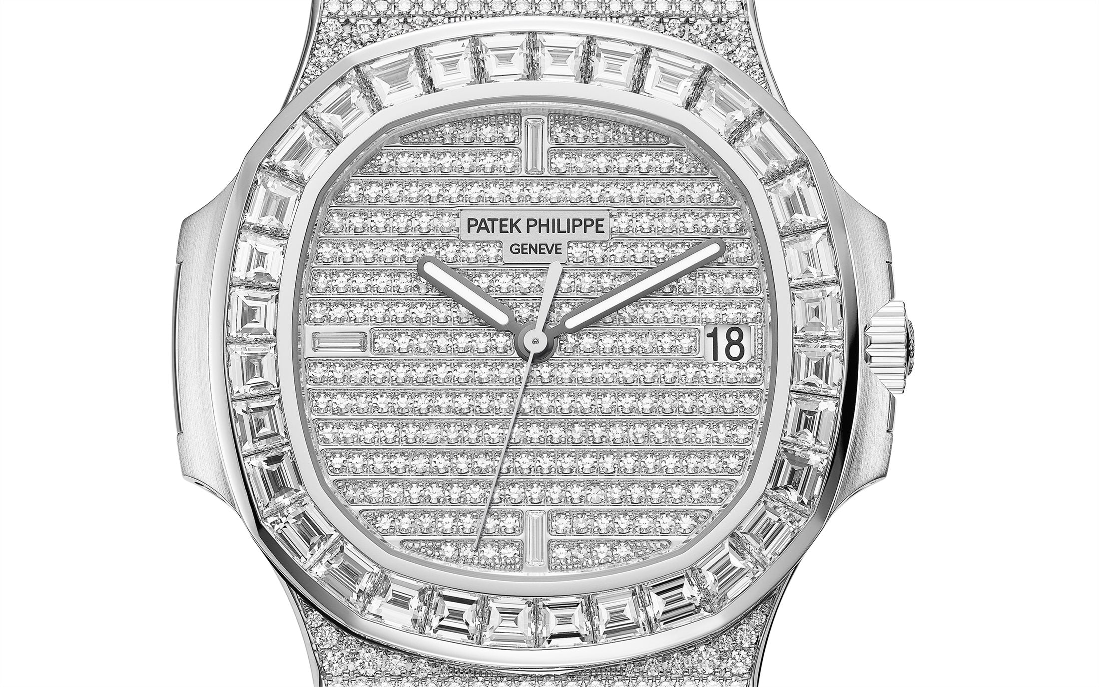 Nautilus Date, Sweep Seconds Watch, 18k White Gold and 1,343 diamonds - immagine 2