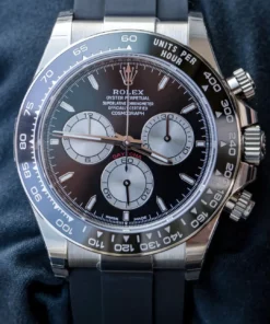 Alternative view of Rolex Cosmograph Daytona White Gold Steel Grey Dial with Oysterflex Bracelet