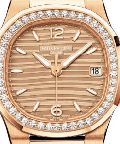 Alternative view of Nautilus Quartz Diamond Ladies Watch, 18k Rose Gold, 32mm