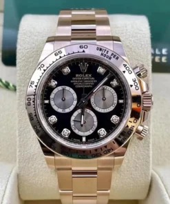 Alternative view of Rolex Cosmograph Daytona Everose Gold Chocolate Dial Diamond Index Watch