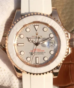 Alternative view of The Oyster Perpetual Yacht-Master Baymax Rose Gold Mix White Rubber Strap 40mm