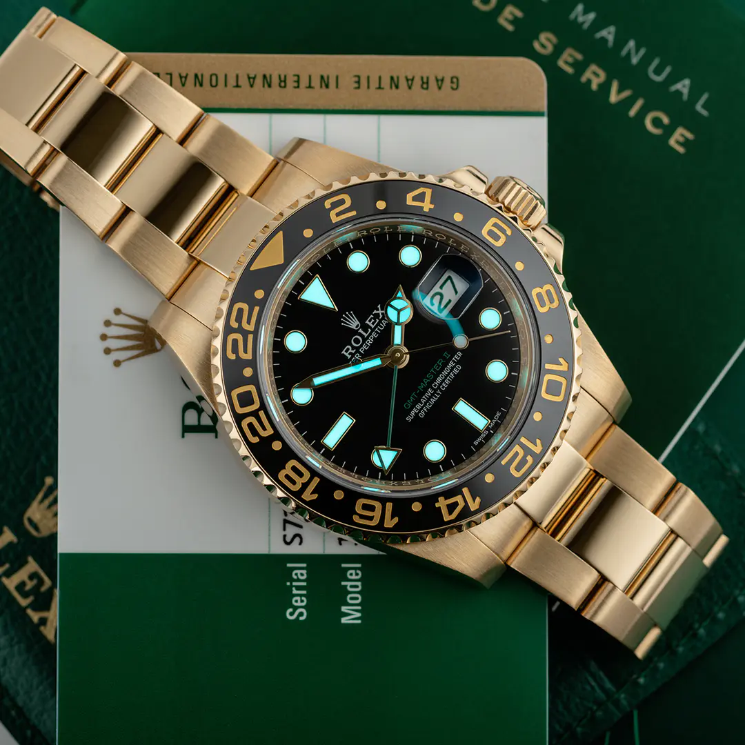 Rolex GMT-Master II “Root Beer” Yellow Gold Black Dial – Bild 4