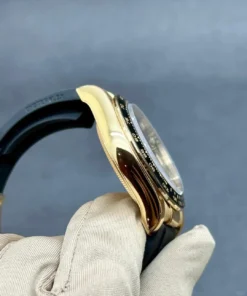 Alternative view of Rolex Cosmograph Daytona Yellow Gold Black Dial with Diamond Hour Markers