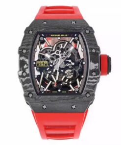 RM 35-02 Black Bezel Red Markers Red Rubber Strap ZF RUML3