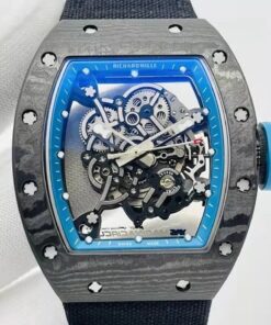RM055 Skeleton Blue Dial Black Bezel Black Canvas Strap RMS RMUL2