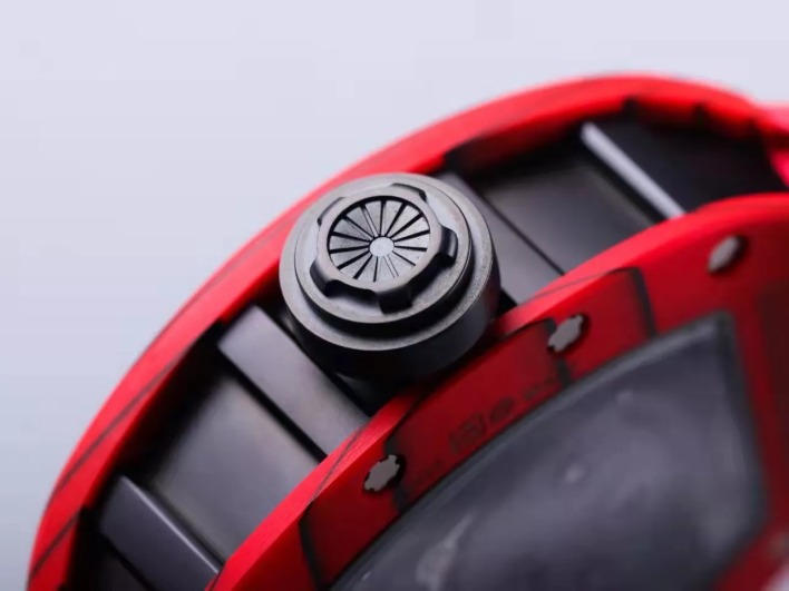 RM 52-01 Skull Black Dial Red Bezel Red Rubber Strap JB Tourbillon 1 - Image 4
