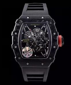 RM 35-01 Black Bezel Red Markers Black Rubber Strap KV RUML3