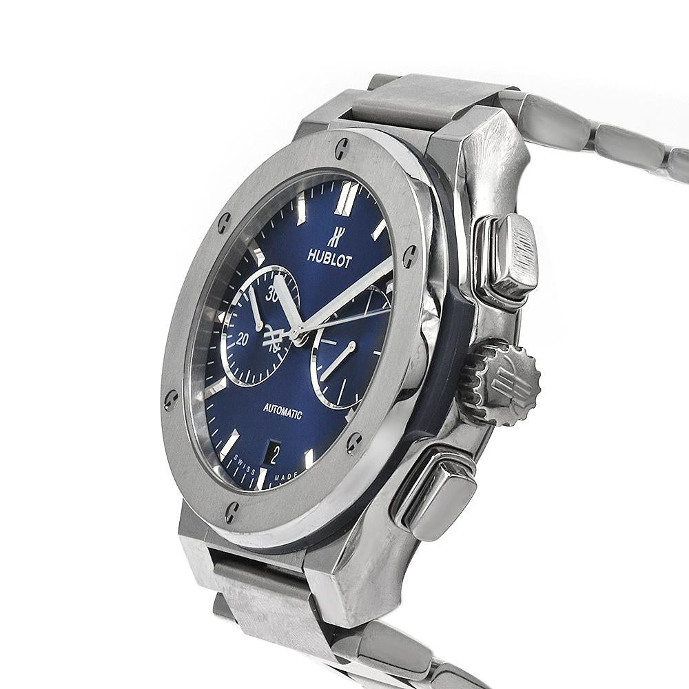 Classic Fusion Blue Chronograph Titanium Bracelet 45mm – Image 4