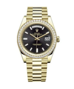 Rolex Day-Date 40 Yellow Gold Diamond Bezel – President Bracelet