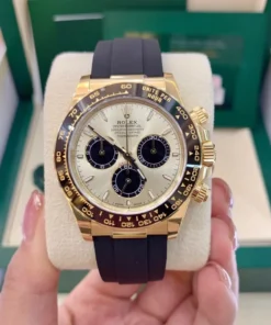 Alternative view of Rolex Cosmograph Daytona Yellow Gold Champagne Dial with Black Ceramic Bezel & Oysterflex Bracelet