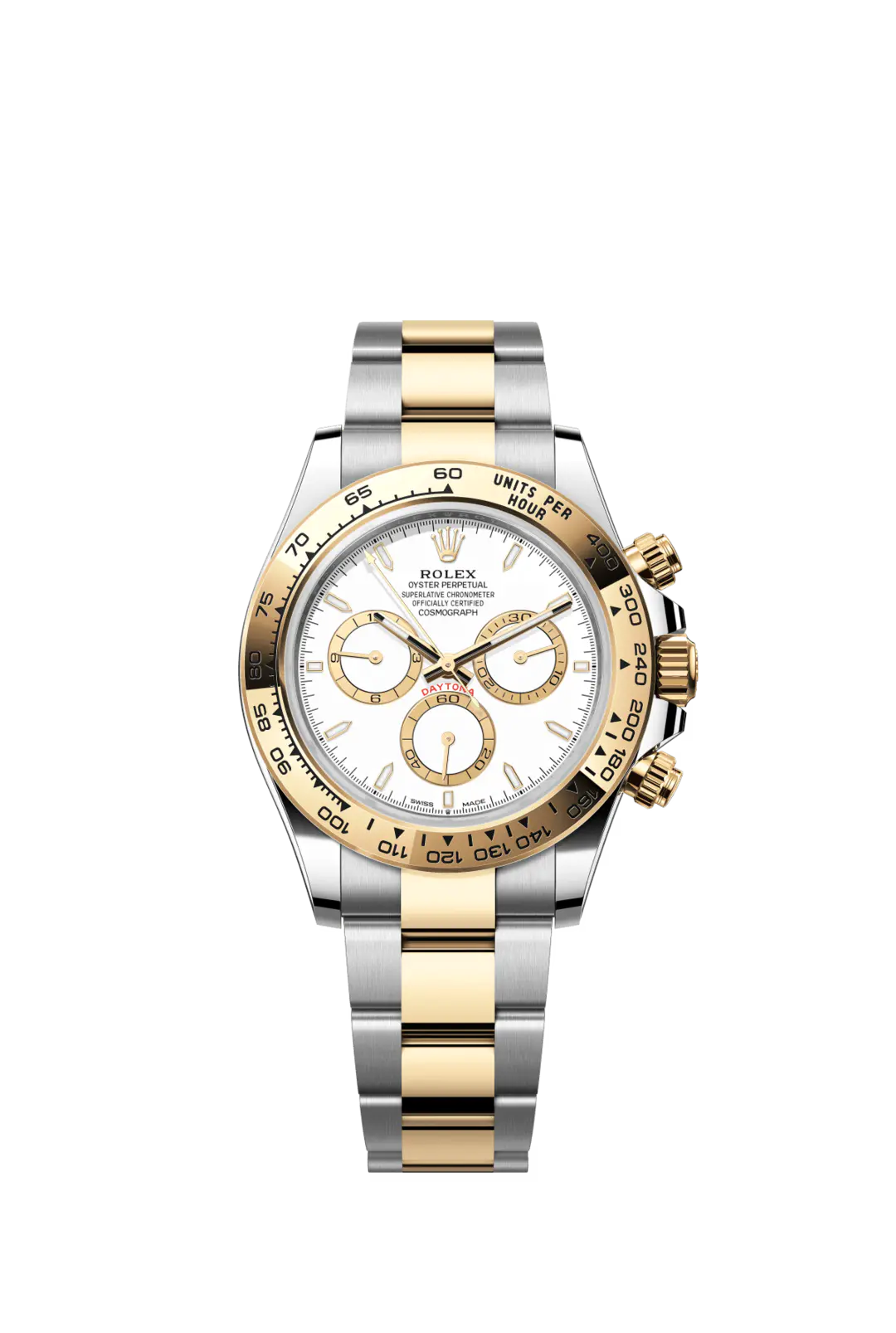 Rolex Cosmograph Daytona Rolesor Yellow Gold White Dial