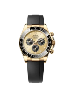 Rolex Cosmograph Daytona Yellow Gold Champagne Dial with Black Ceramic Bezel & Oysterflex Bracelet