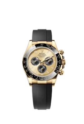 Rolex Cosmograph Daytona Yellow Gold Champagne Dial with Black Ceramic Bezel & Oysterflex Bracelet