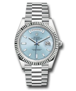 Rolex Day-Date 40 en platine – Cadran bleu glacier