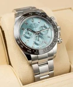 Alternative view of Rolex Cosmograph Daytona 40mm Platinum Ice-Blue Dial m116506-0002