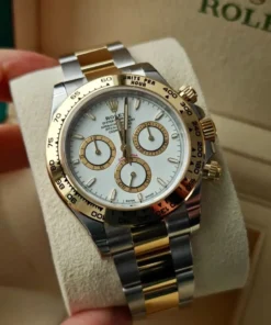 Alternative view of Rolex Cosmograph Daytona Rolesor Yellow Gold White Dial