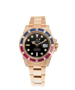 Rolex SUBMARINER GOLDEN BLUE / RED DIAMOND BLACK DIAL 40MM