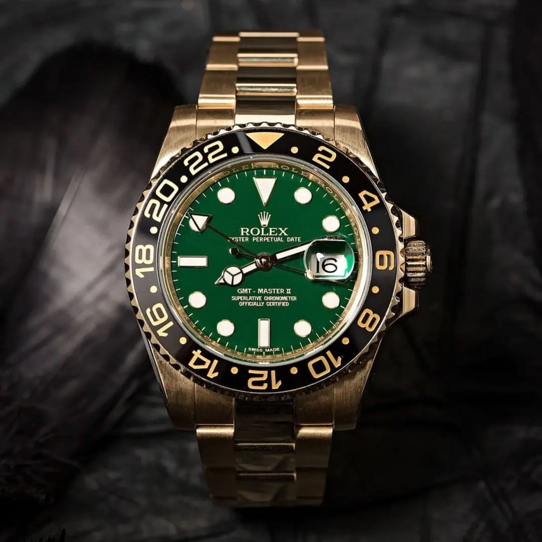 Rolex GMT-Master II “Green Dial” Yellow Gold – Image 3