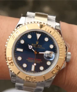 Alternative view of The Oyster Perpetual Yacht-Master Goldmix ( Gold & Blue Dial ) Stainless Steel 40mm