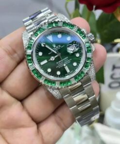Alternative view of Rolex Submariner Date, 18K White Gold Diamonds Emerald
