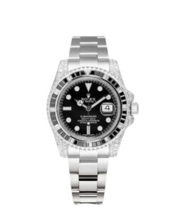 Rolex Submariner Date Silver Black Diamond, 40mm