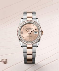 Alternative view of Rolex Datejust 36 Oyster, 36 mm, Oystersteel, Everose gold and diamonds