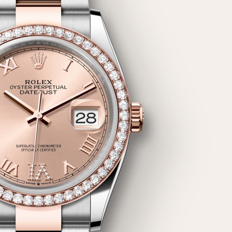 Rolex Datejust 36 Oyster, 36 mm, Oystersteel, Everose gold and diamonds - Image 5