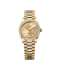 Rolex Datejust 31 Oyster, 31 mm, yellow gold and diamonds