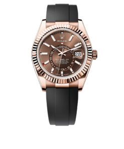 C Rolex Sky-Dweller 18K Rose Gold, Chocolate Index Dial, Oysterflex Bracelet, 42 mm