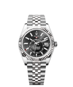 Rolex Sky-Dweller, 42 mm, Oystersteel et or gris 18 ct, noir, bracelet Jubilee