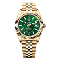 A Rolex Sky-Dweller 42mm18ct Yellow Gold Green Dial