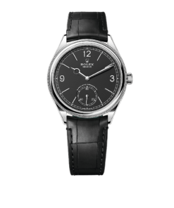 Rolex 1908 39 mm, 18 kt white gold, polished finish