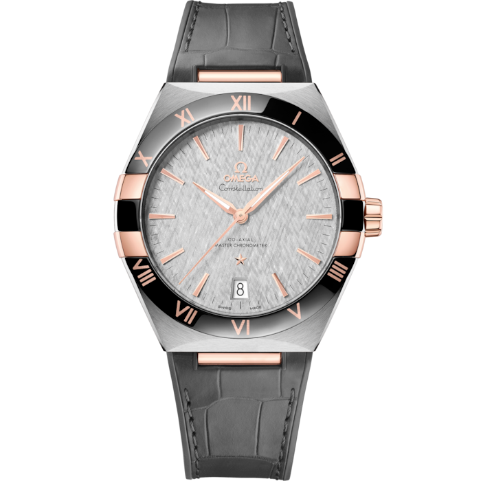Constellation 41 mm, steel ‑ Sedna™ gold on leather strap
