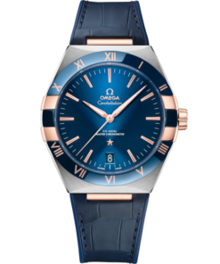 Constellation 41 mm, steel ‑ Sedna™ gold on leather strap