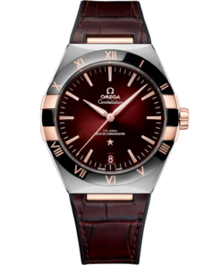 Constellation 41 mm, steel ‑ Sedna™ gold on leather strap