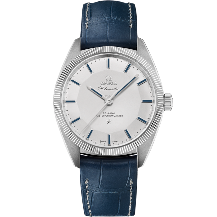 Constellation Globemaster 39 mm, platinum on leather strap