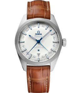 Constellation Globemaster 41 mm, steel on leather strap