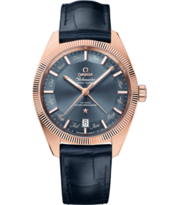 Constellation Globemaster 41 mm, Sedna™ gold on leather strap